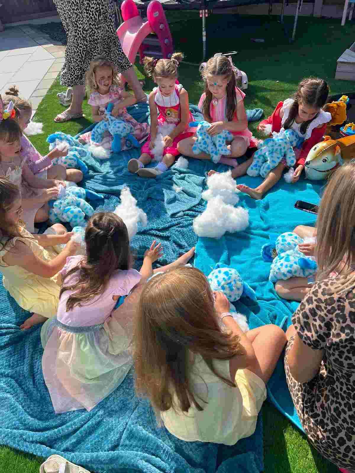 Participants crafting Teddy Bears in Workshop